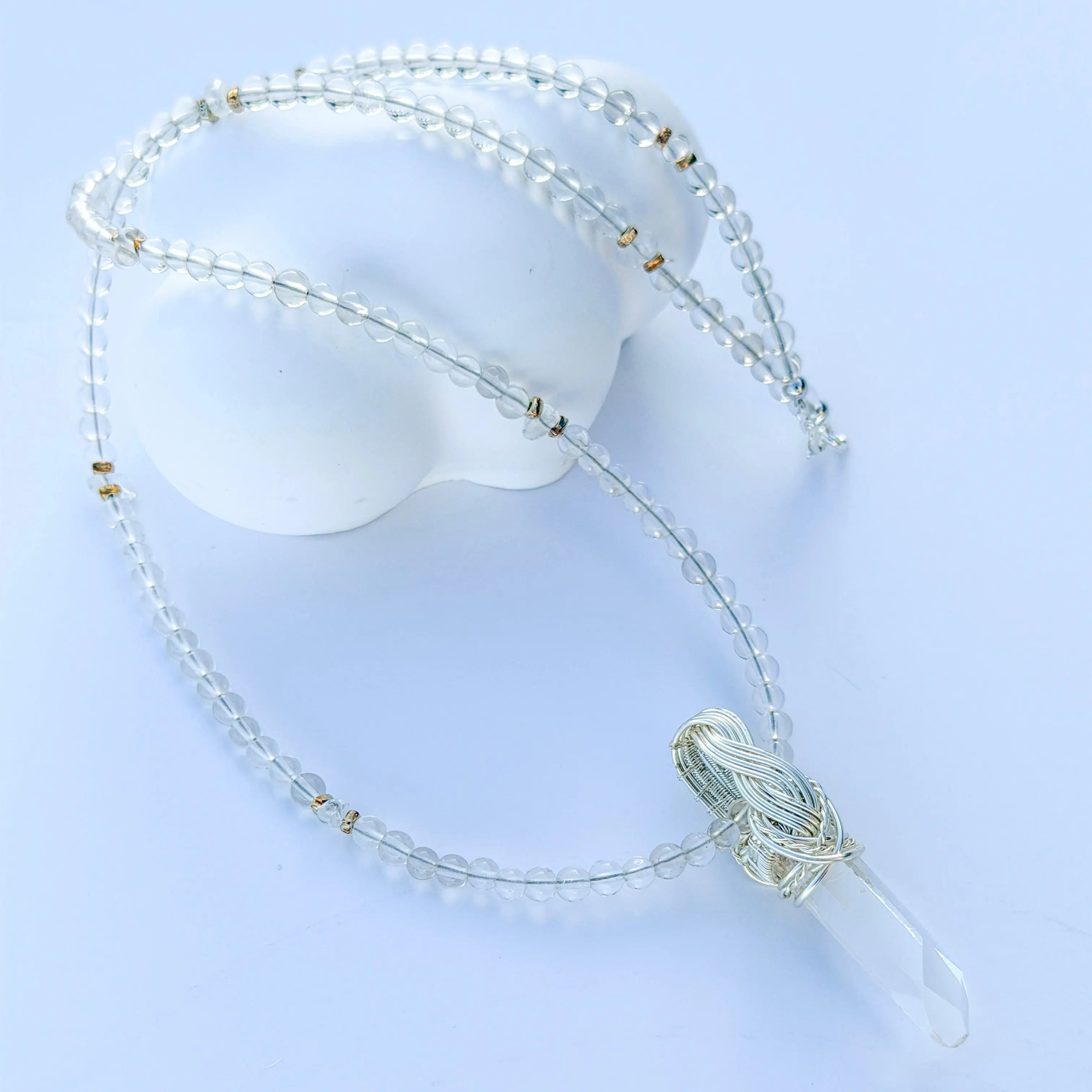 Akashic Peak - Himalayan Quartz Point Handwired Necklace